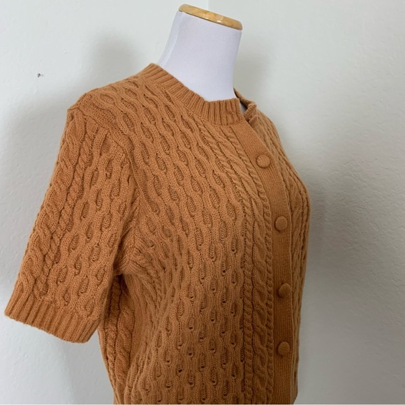 Shein Cable Knit Brown Sweater Top Button Front Retro Size medium - Picture 5 of 13